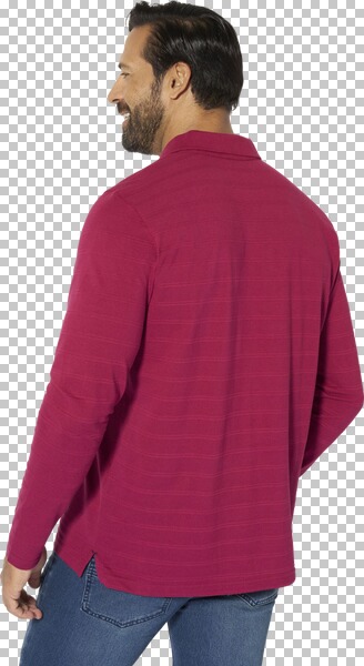 Thumbnail - Langarm-Poloshirt MAKSE dunkelrot