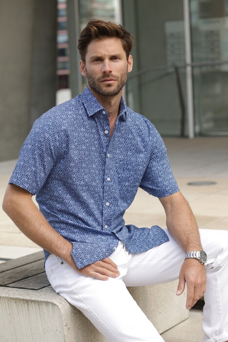 Overhemd met korte mouwen FLORENZILLO koningsblauw online kopen BABISTA