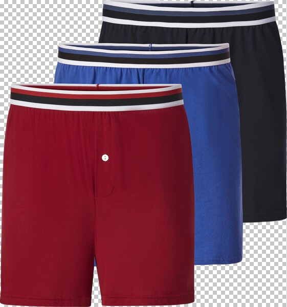 3er Pack Boxershorts LUNORO rot blau schwarz