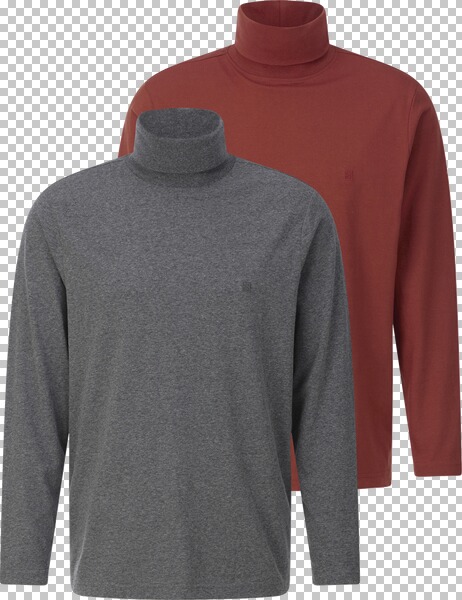 Doppelpack Langarmshirt ULOR dunkelgrau rot