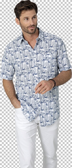 Overhemd met korte mouwen FLORENZILLO blauw patroon online kopen BABISTA