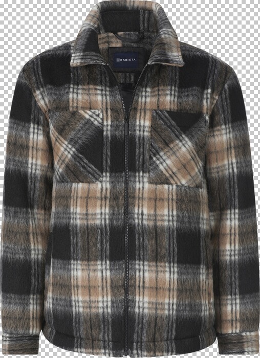 Cloud5ive Damen Shacket Hemd-Jacke Mit 2-Brusttaschen Kariert Braun Beige