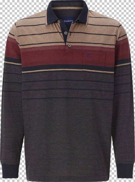 Langarm-Poloshirt FILOSSI dunkelblau beige