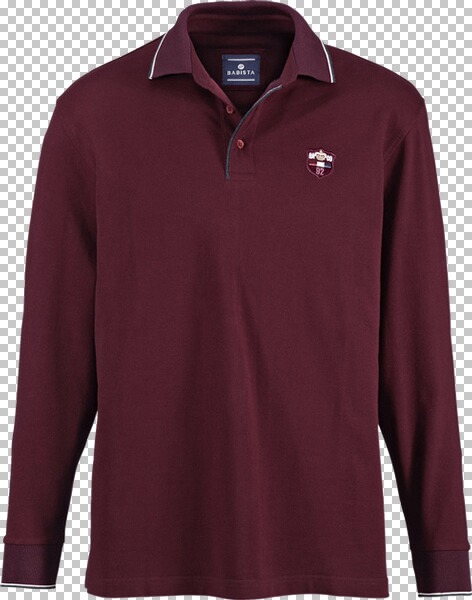 Langarm-Poloshirt MILANVETZO dunkelrot