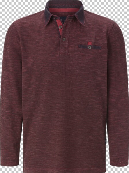 Langarm-Poloshirt ZUPATERRI dunkelrot