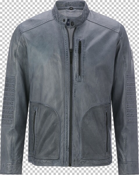 Lederjacke RALMIR blau grau