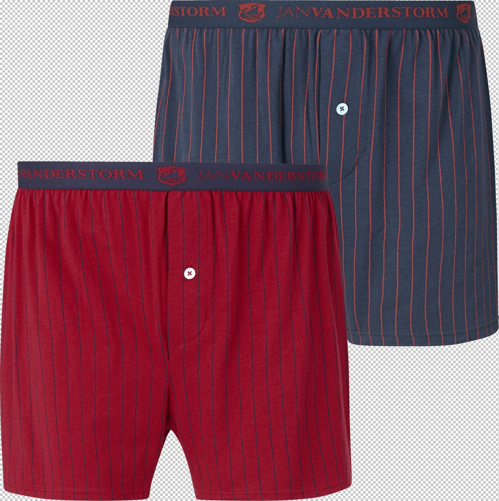 Jan Vanderstorm 2er Pack Boxershorts NICKE rot dunkelblau