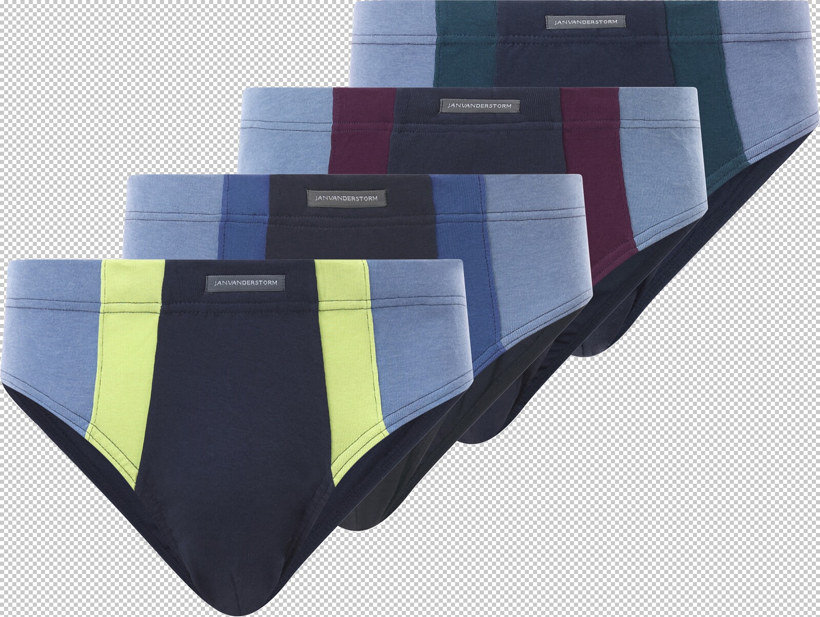 Jan Vanderstorm 4er Pack Sportslip FINNBARR blau