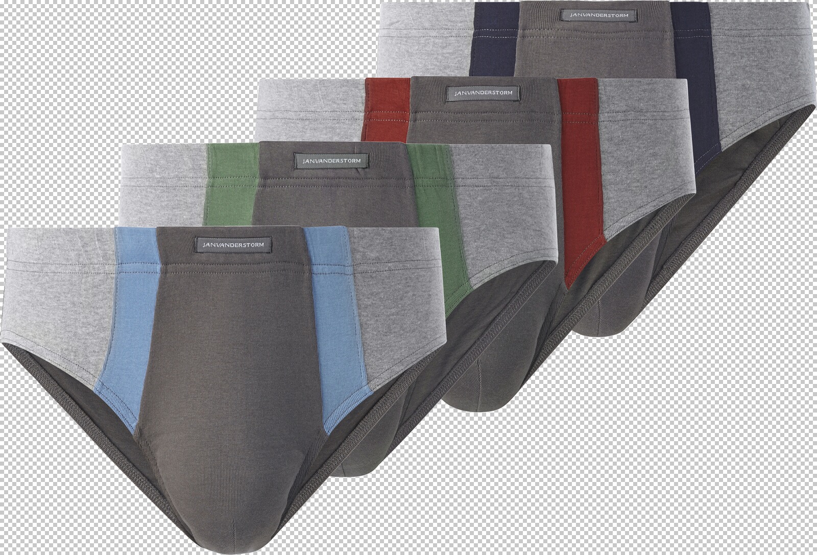 Jan Vanderstorm 4er Pack Sportslip FINNBARR dunkelgrau