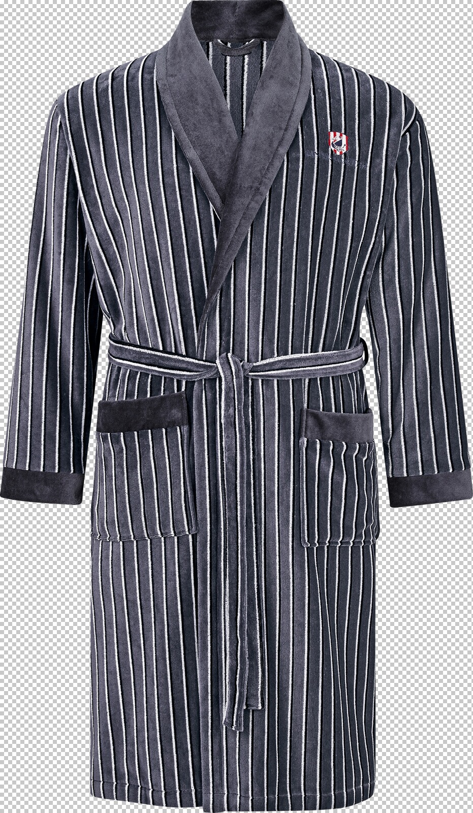 Jan Vanderstorm Bademantel RODIN grau gestreift