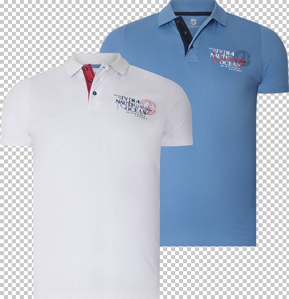 Doppelpack Poloshirt DAGFINN weiß blau