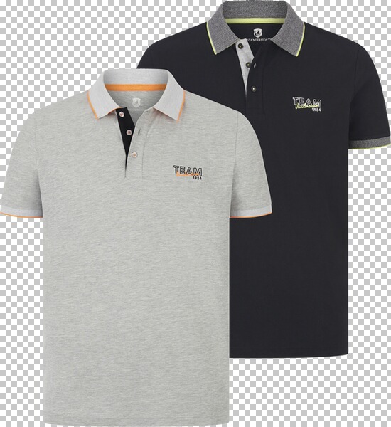 Doppelpack Poloshirt HARALDFRED silbergrau schwarz
