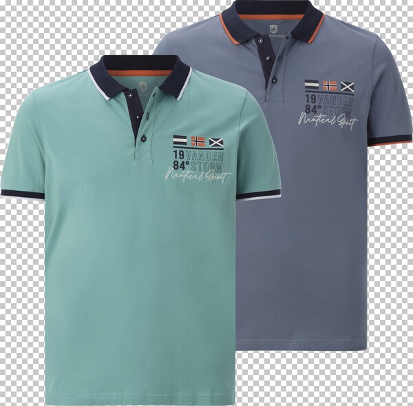Doppelpack Poloshirt MORKLUND blau petrol