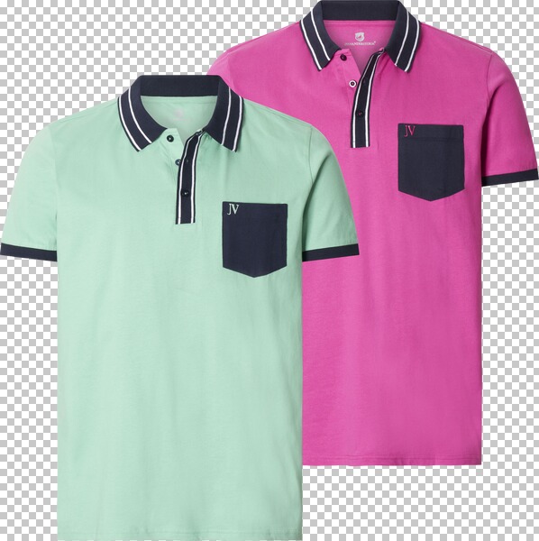 Doppelpack Poloshirt SKALLE hellgrün pink