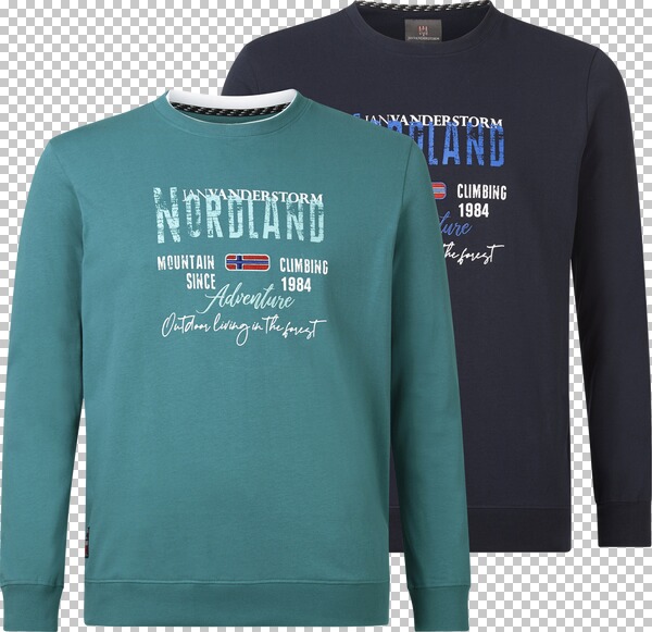 Doppelpack Sweatshirt BOTU petrol dunkelblau