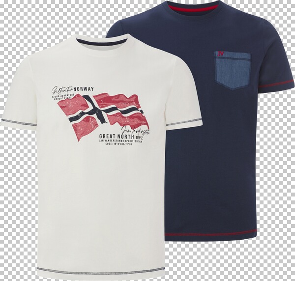 Doppelpack T-Shirt BALDEN weiß dunkelblau