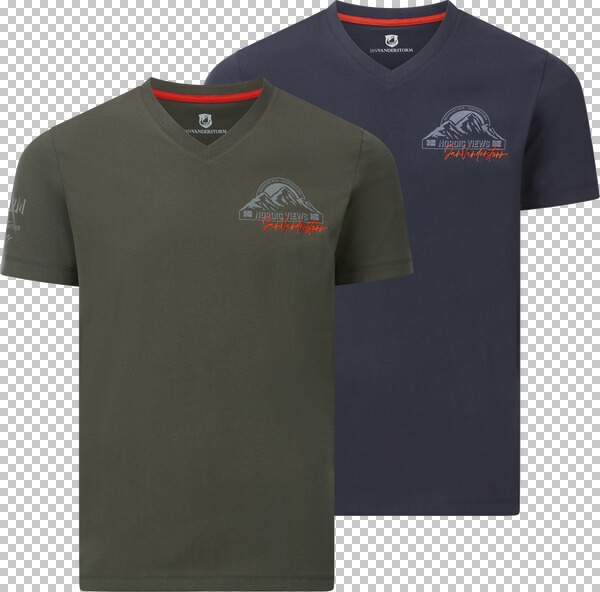 Doppelpack T-Shirt JENDUR dunkelblau oliv