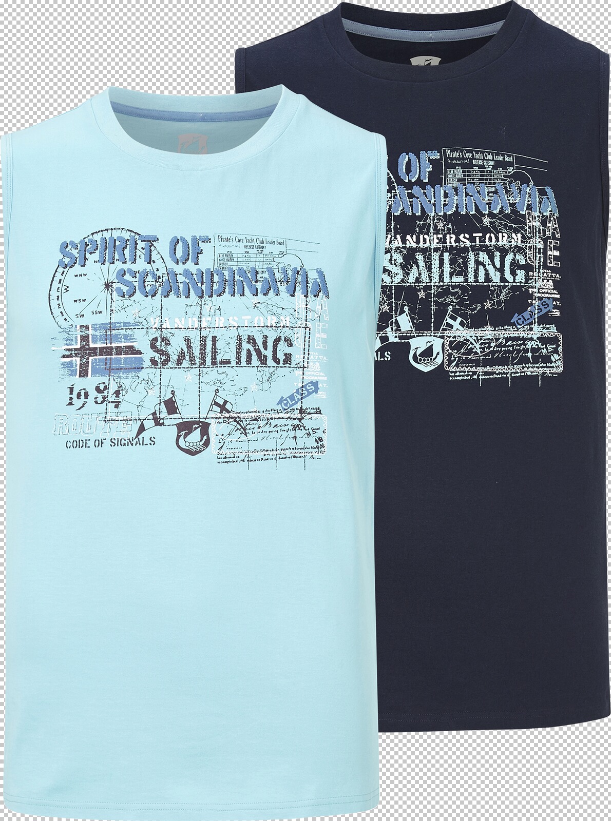 Jan Vanderstorm Doppelpack Tanktop LENNY blau