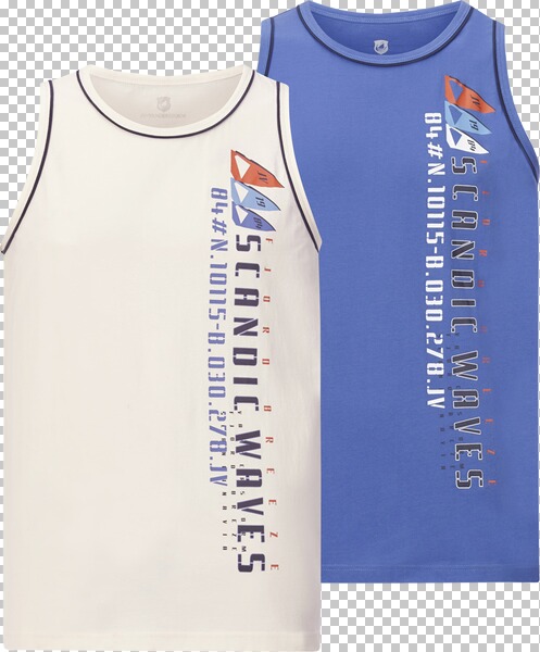 Doppelpack Tanktop TIDEMAN wollweiß blau