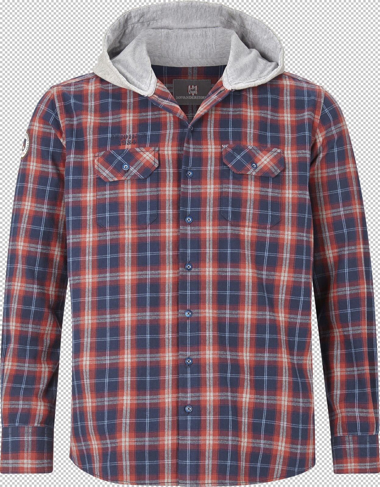 Jan Vanderstorm Flanellhemd FANNAR blau kariert