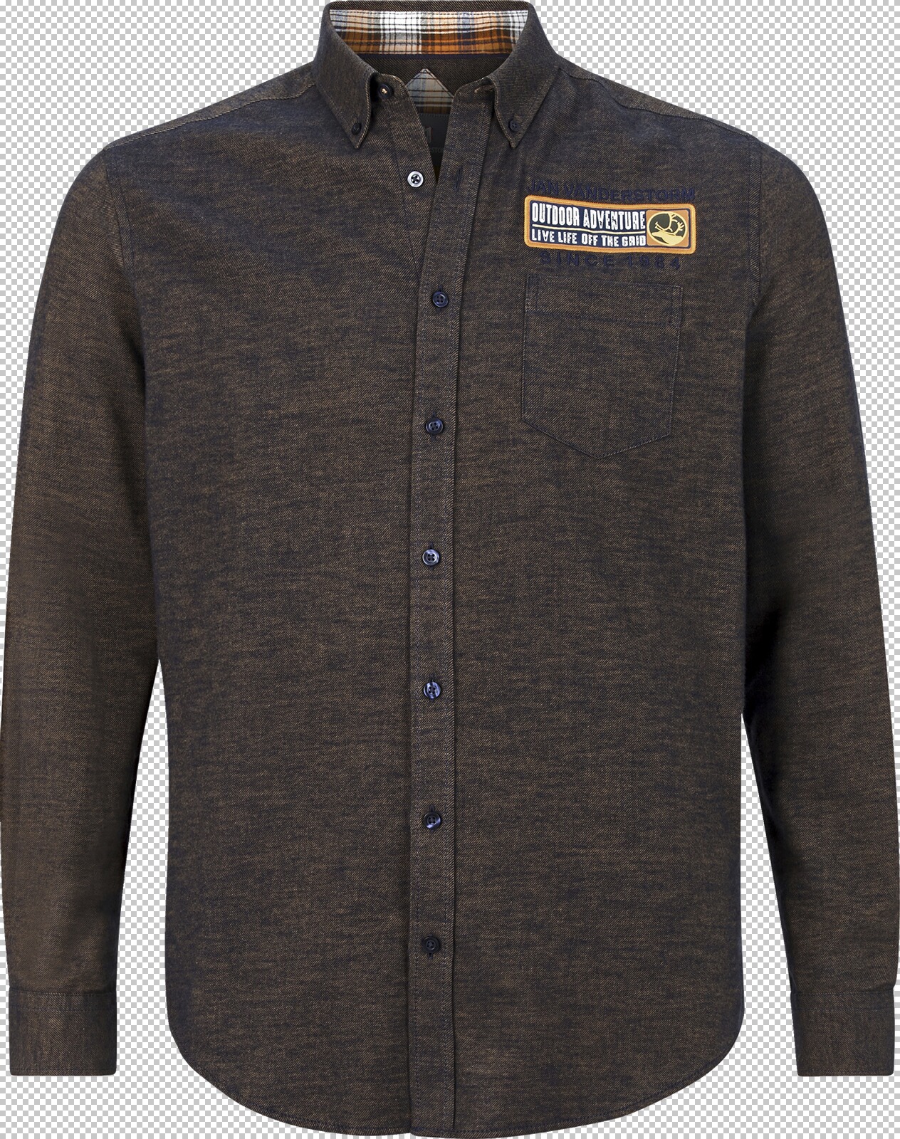 Jan Vanderstorm Flanellhemd NOTKER braun