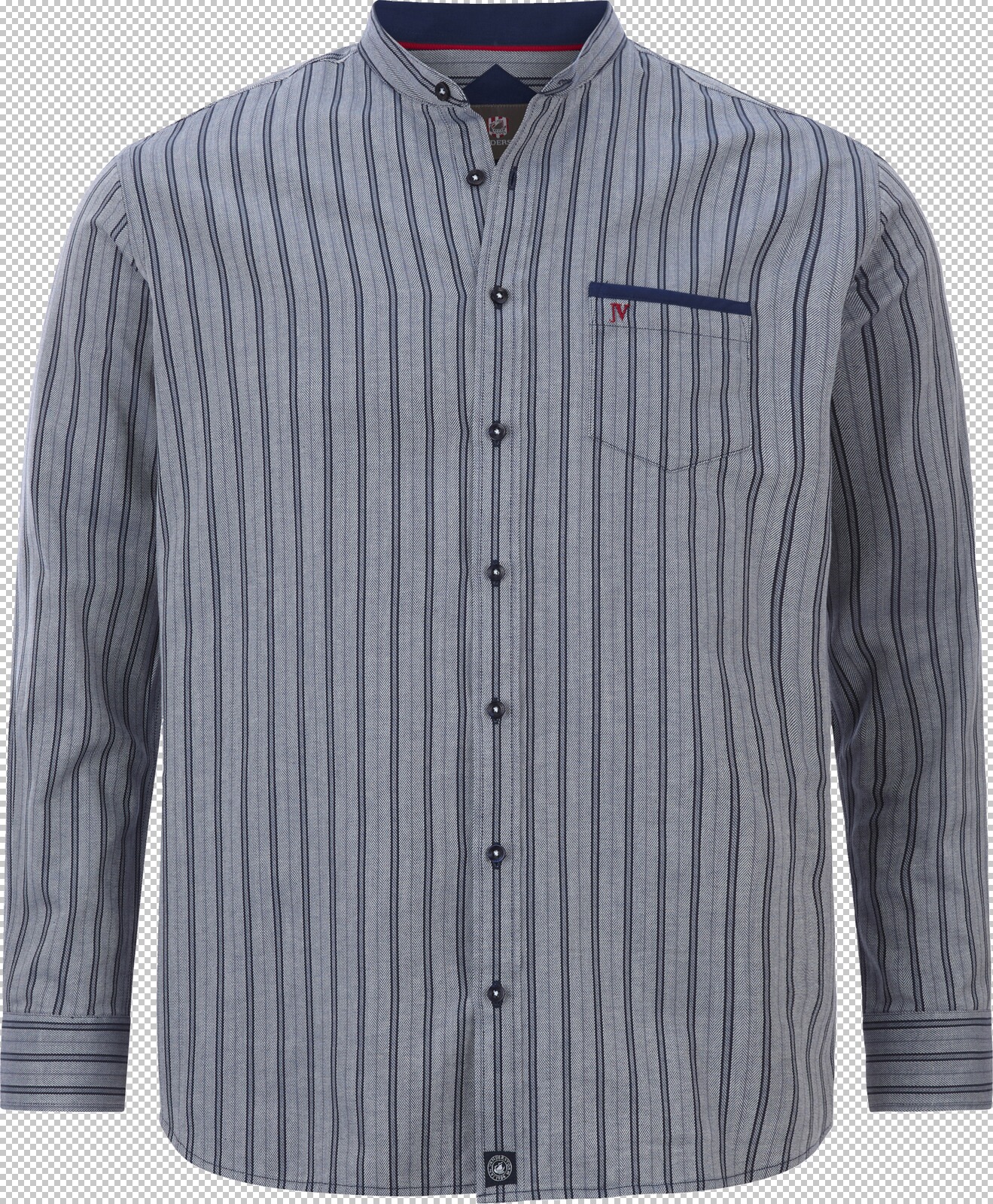 Jan Vanderstorm Hemd DYGGVE dunkelblau gestreift