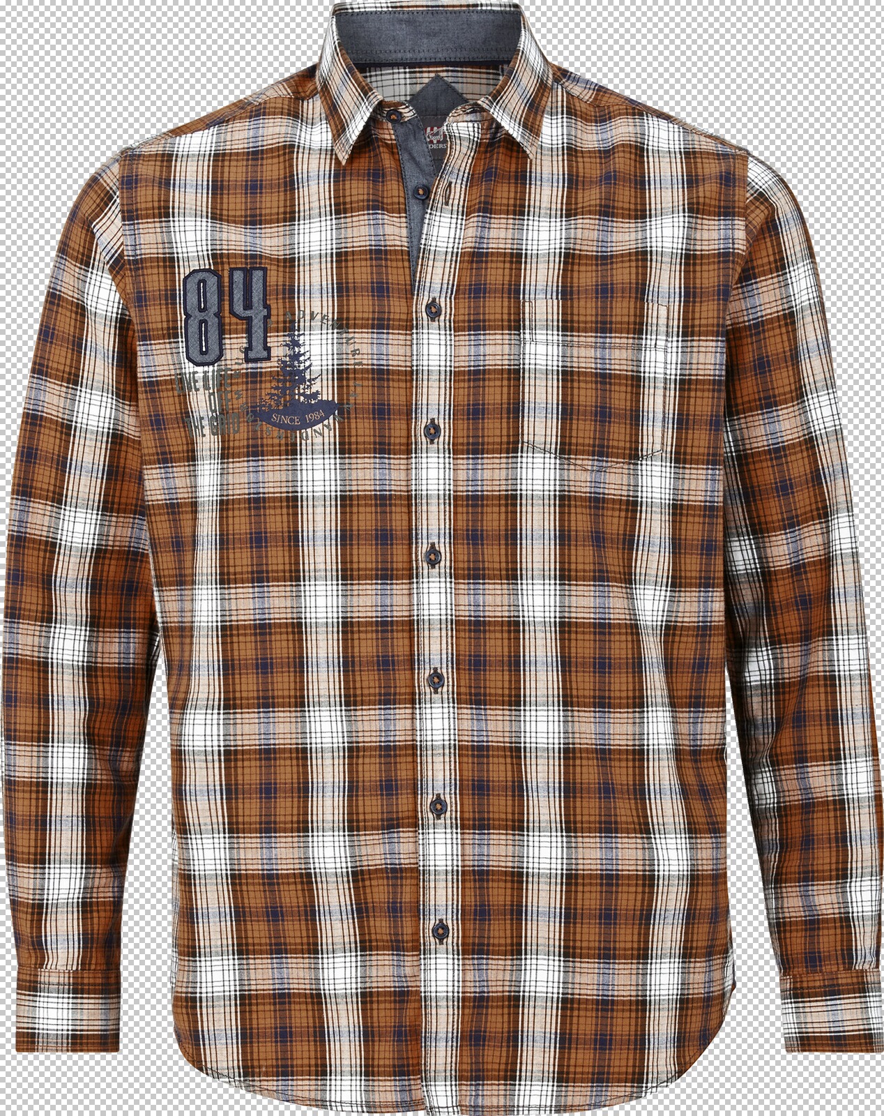 Jan Vanderstorm Hemd GYRTH orange kariert