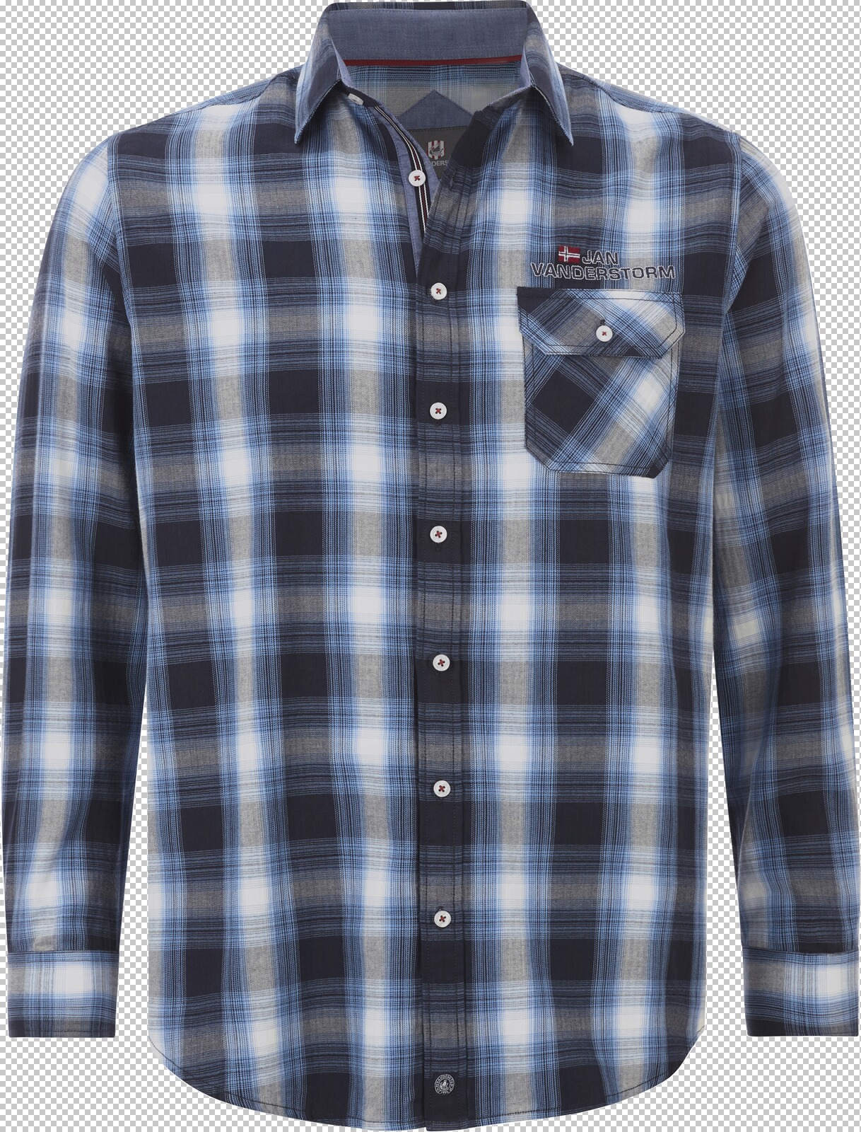 Jan Vanderstorm Hemd KAITAR blau kariert