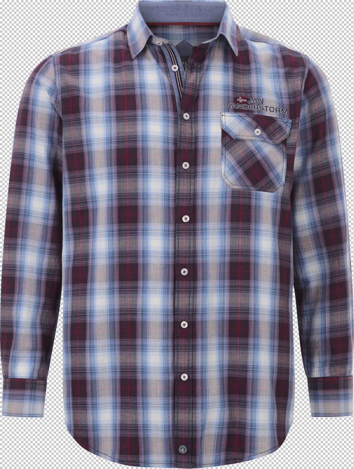 Jan Vanderstorm Hemd KAITAR rot kariert