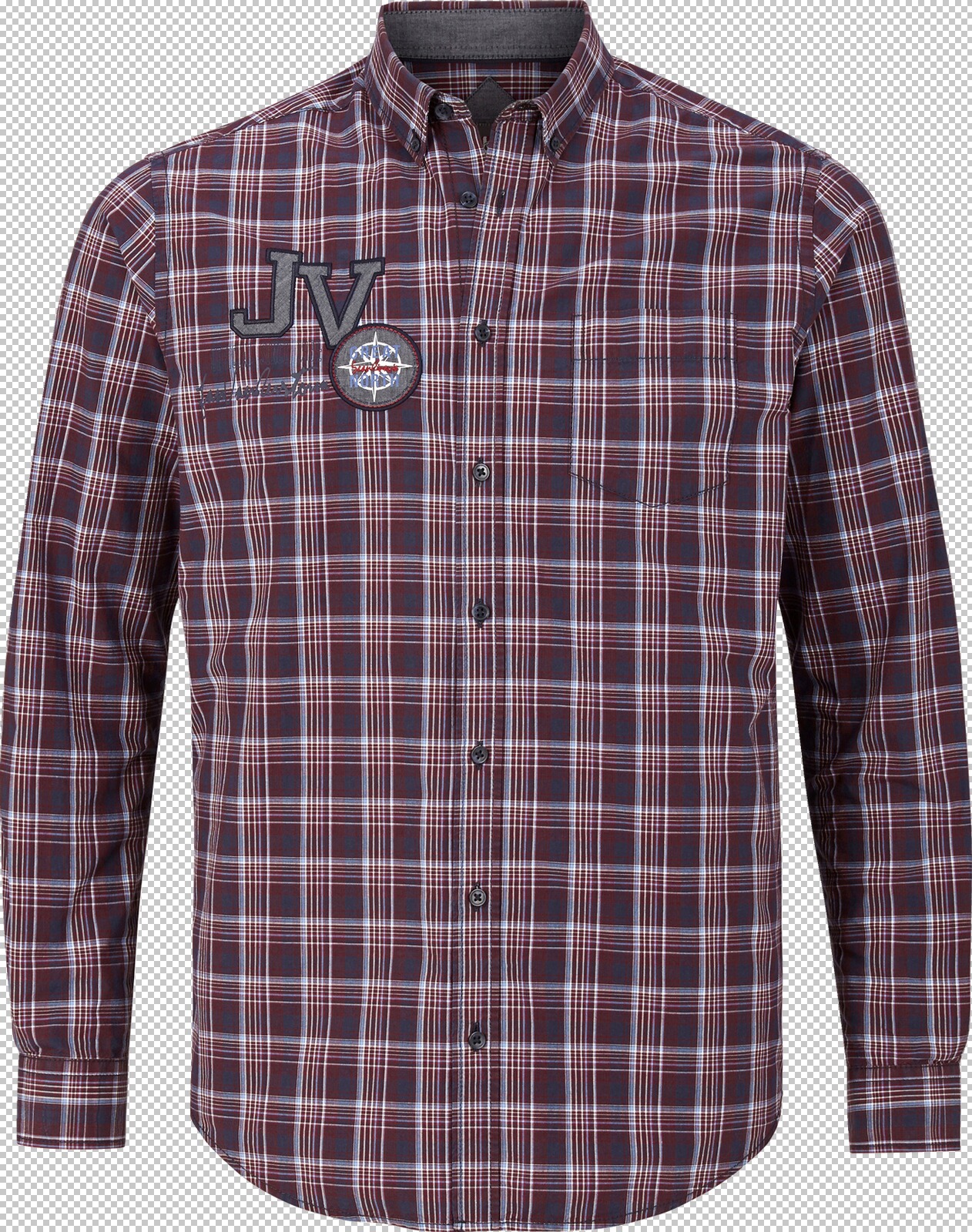 Jan Vanderstorm Hemd WERNULF dunkelrot kariert