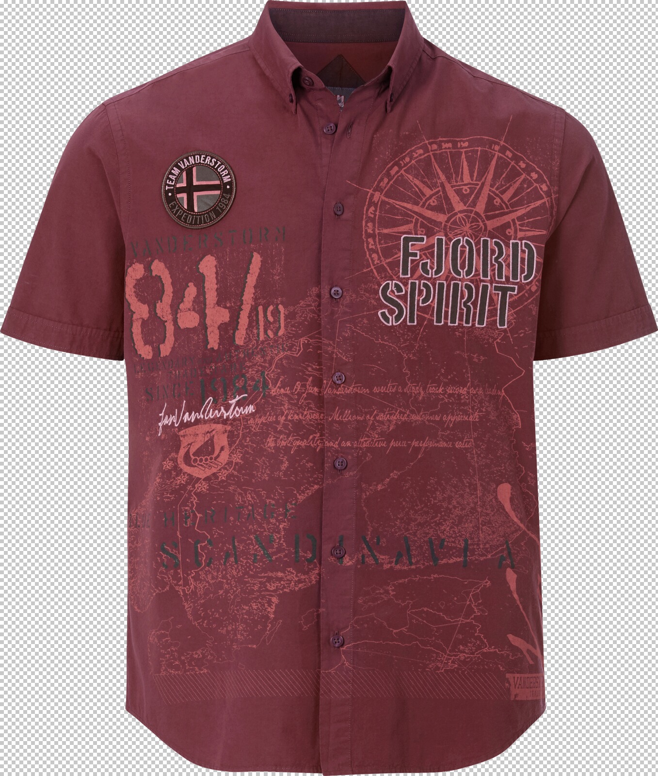 Camisa Jan Vanderstorm Jokse Hombre - Cuadros Rojos, Tallas Grandes, 100% Algodón