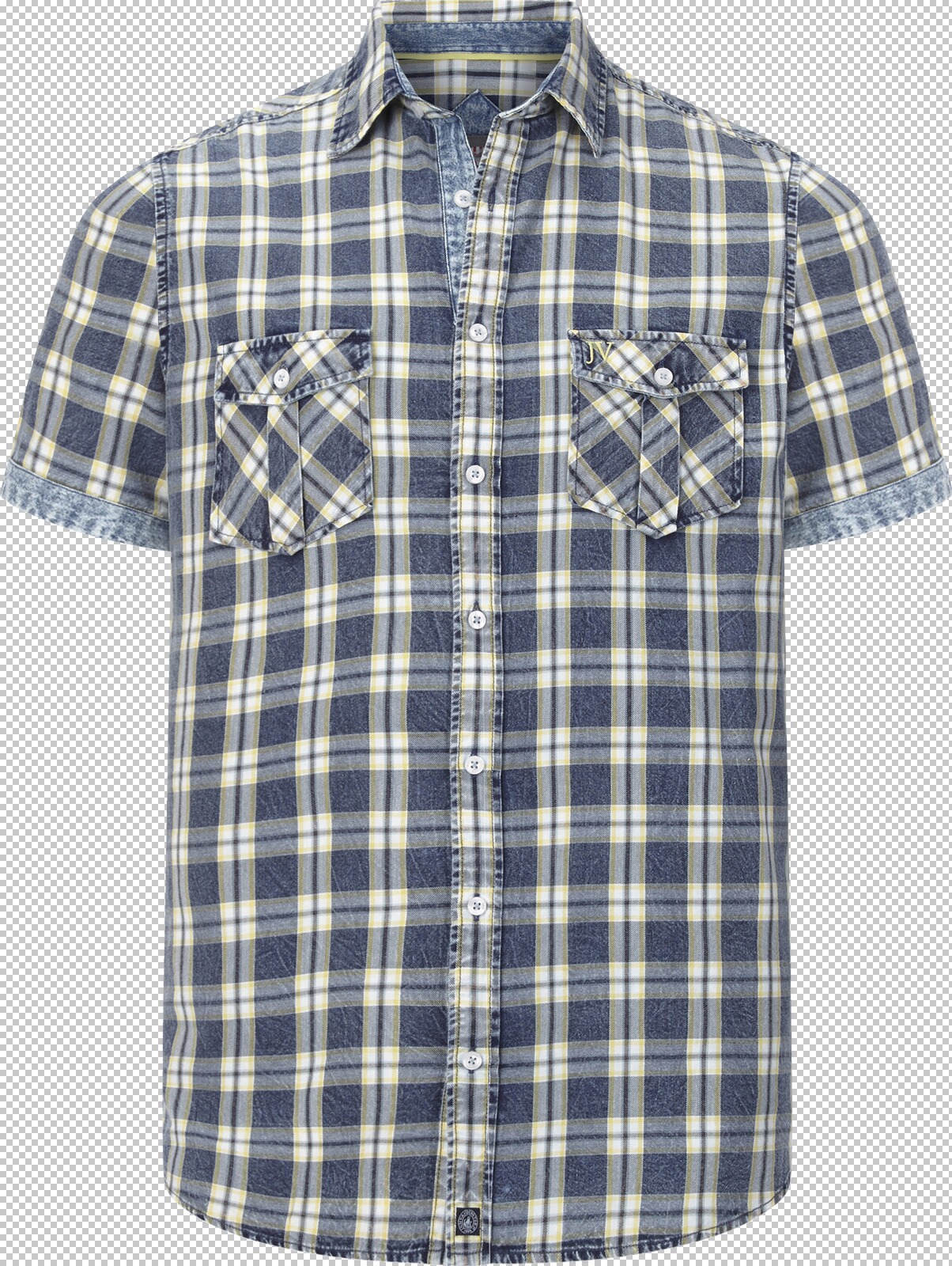 Jan Vanderstorm Kurzarmhemd LEIDULF blau kariert