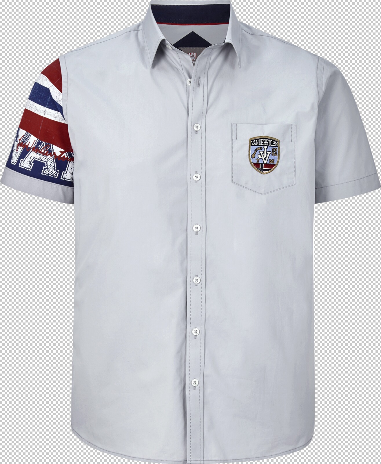 Jan Vanderstorm Kurzarmhemd NORAK hellgrau