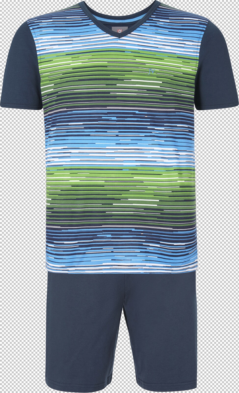 Jan Vanderstorm Kurzer Schlafanzug AUDUN blau grün