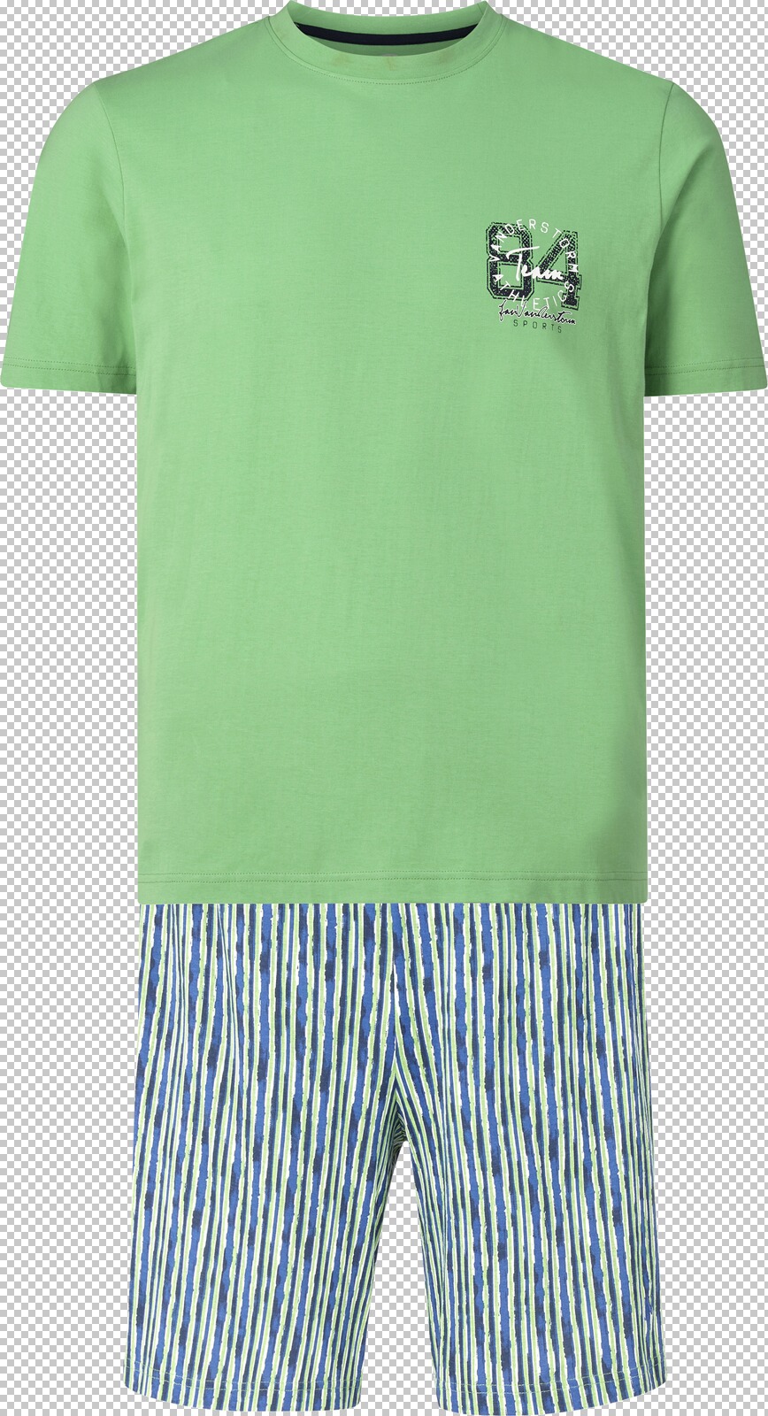 Jan Vanderstorm Kurzer Schlafanzug BARTOLV grün gemustert