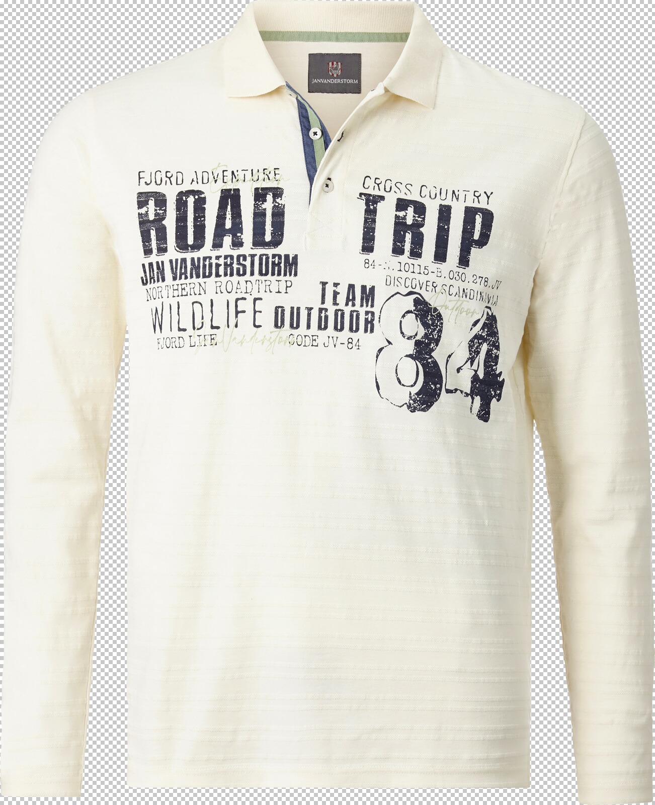 Jan Vanderstorm Langarm-Poloshirt AKILLES wollweiß