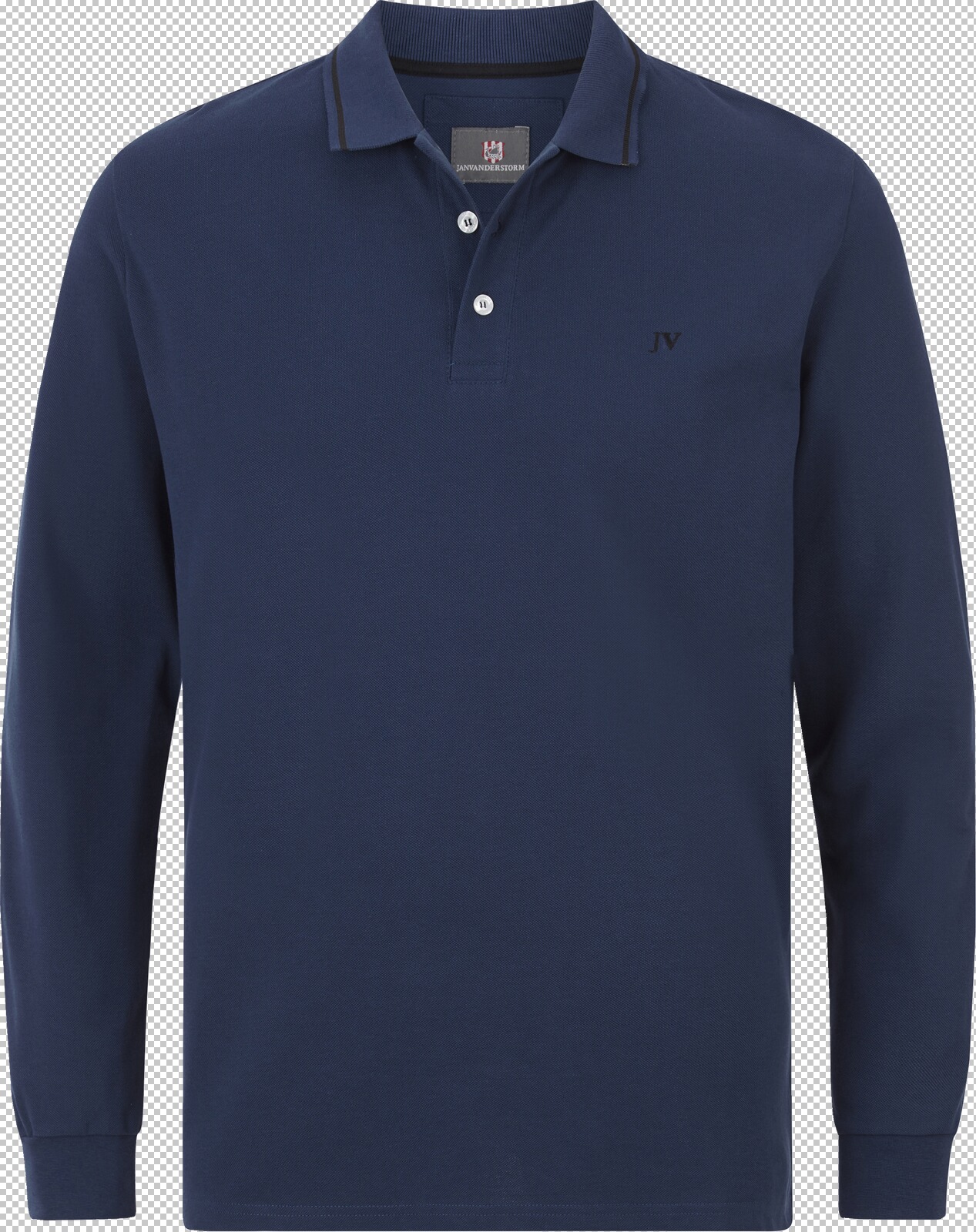 Jan Vanderstorm Langarm-Poloshirt ELLIS royal blau
