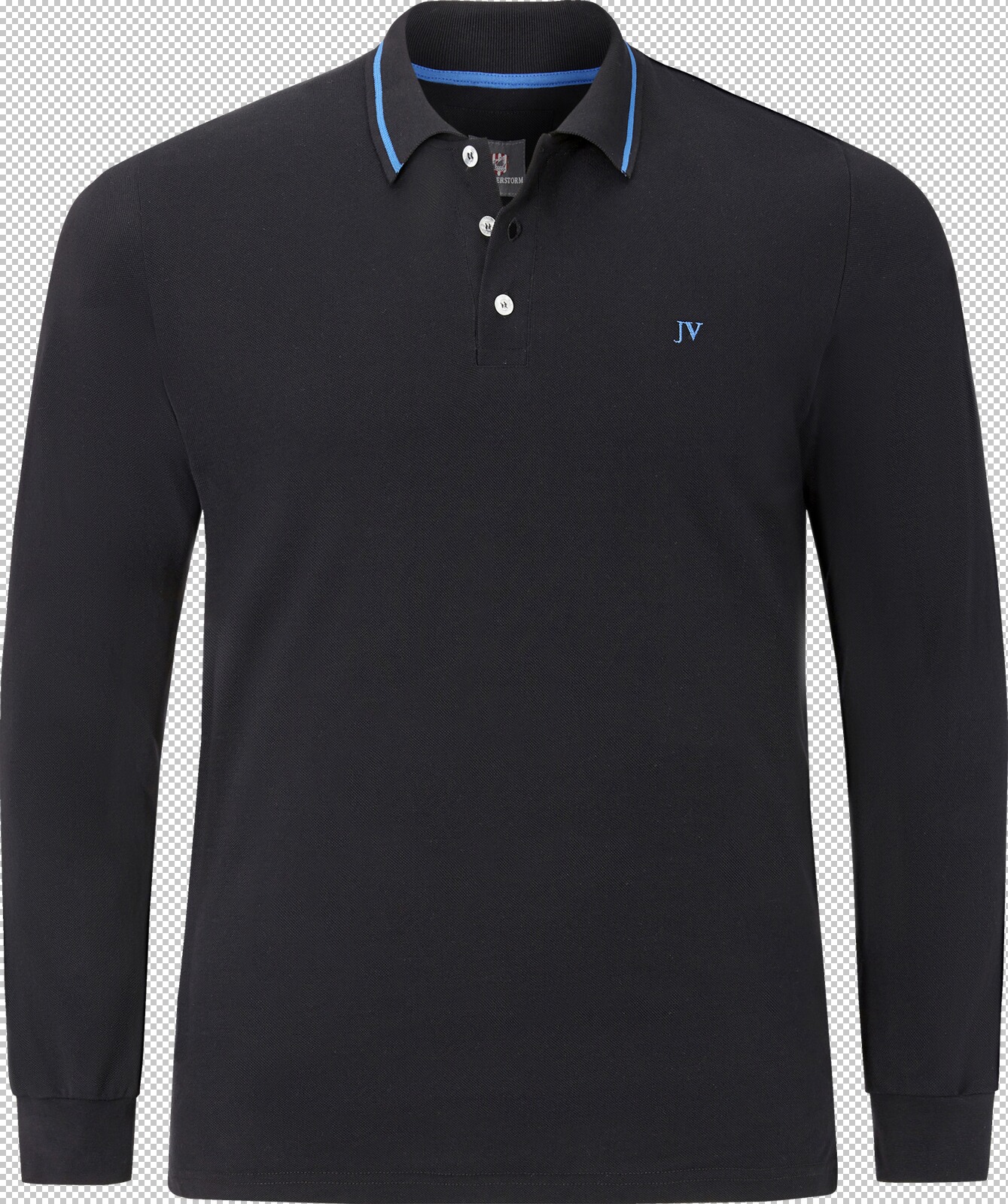 Jan Vanderstorm Langarm-Poloshirt ELLIS schwarz