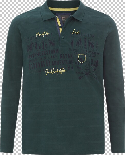 Langarm-Poloshirt MAKSE dunkelgrün