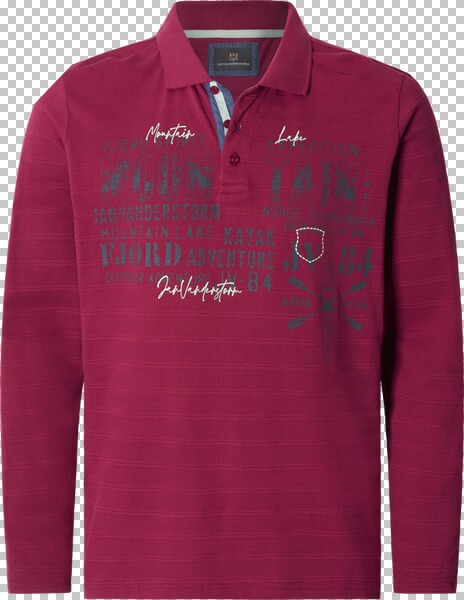 Langarm-Poloshirt MAKSE dunkelrot