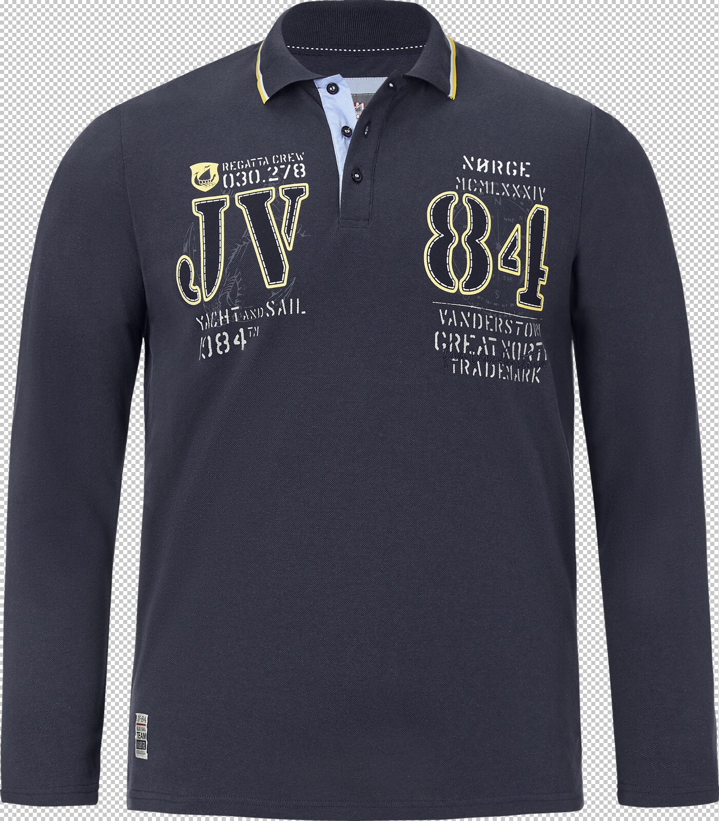 Jan Vanderstorm Langarm-Poloshirt RADOMIR dunkelblau