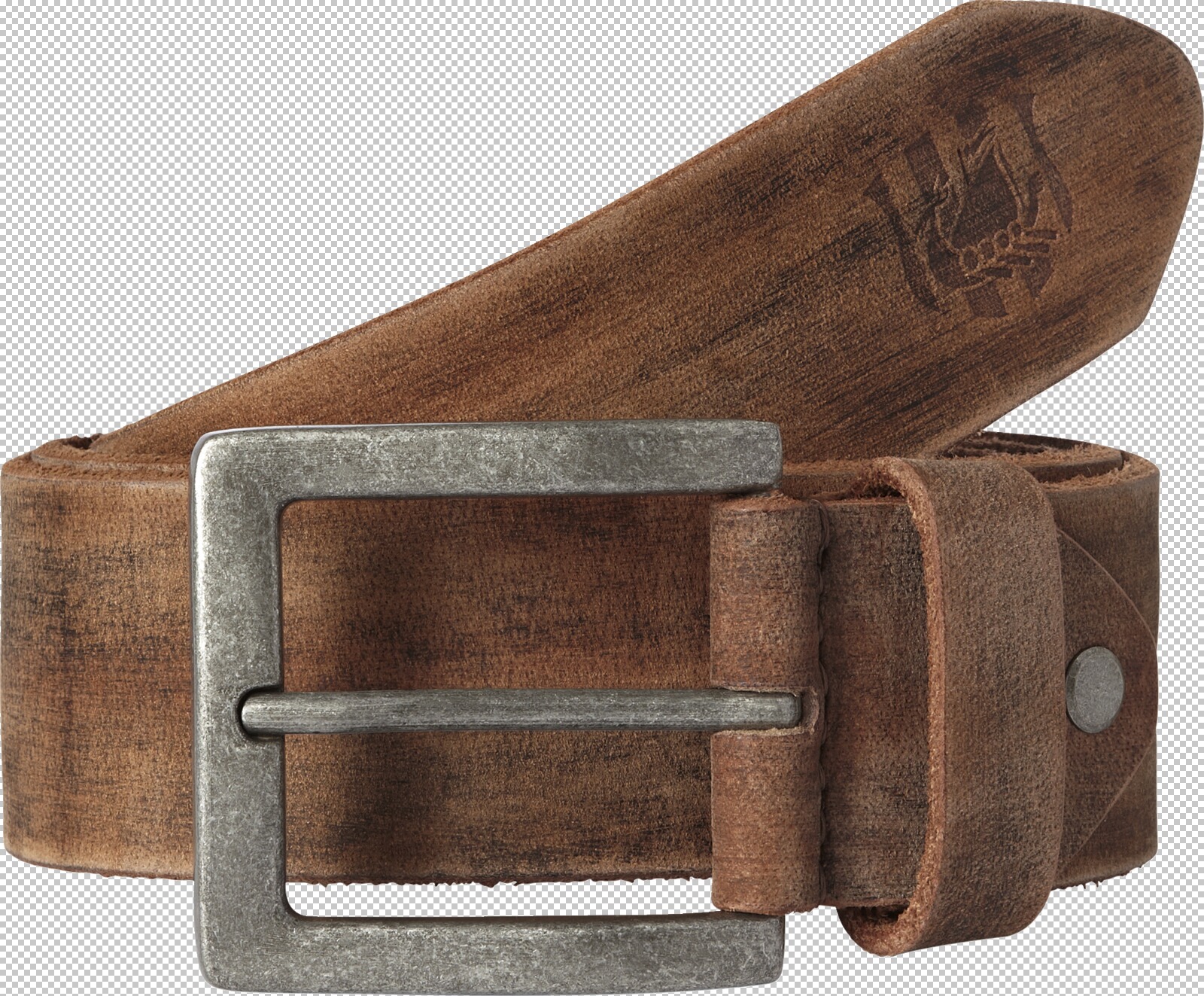 Jan Vanderstorm Ledergürtel NIKKEL hellbraun