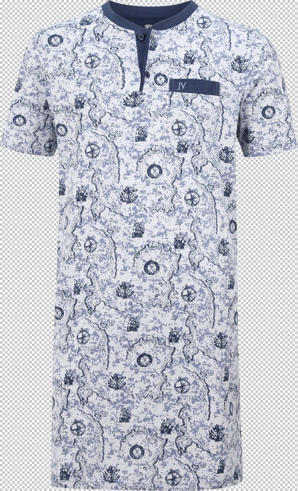 Jan Vanderstorm Nachthemd UNNI blau gemustert