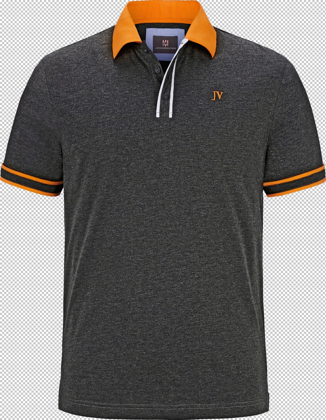 Jan Vanderstorm Poloshirt ISFRIED dunkelgrau melange