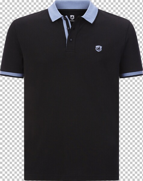 Poloshirt LAVRANS schwarz hellblau