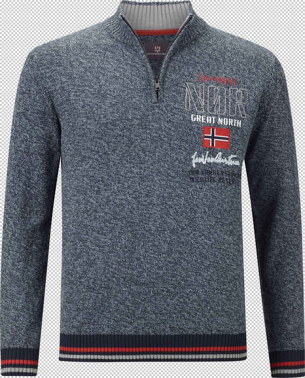 Jan Vanderstorm Pullover CAJETAN dunkelblau melange