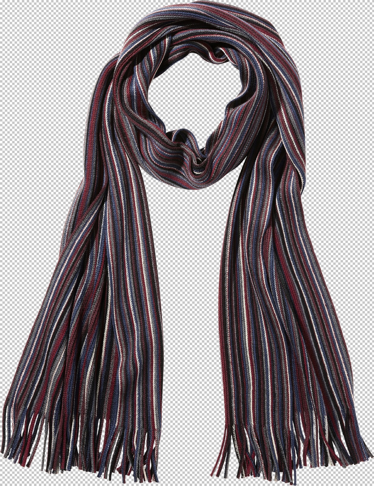 Jan Vanderstorm Schal BARND dunkelrot gestreift