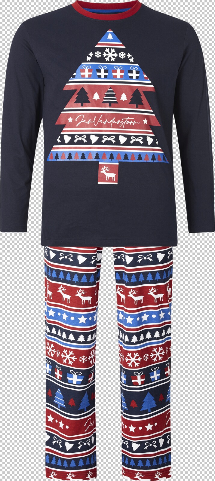 Jan Vanderstorm Schlafanzug ERILERT dunkelblau bedruckt