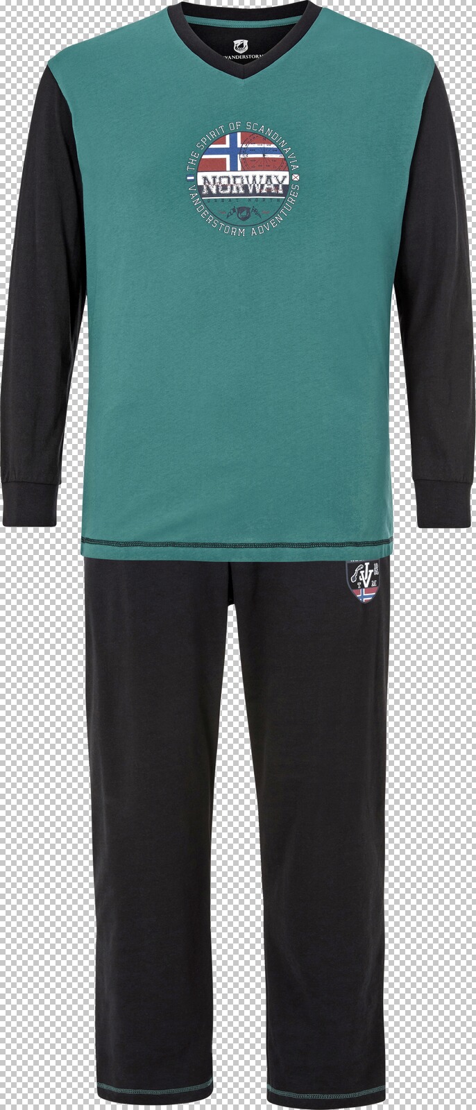 Jan Vanderstorm Schlafanzug OSMUND petrol schwarz