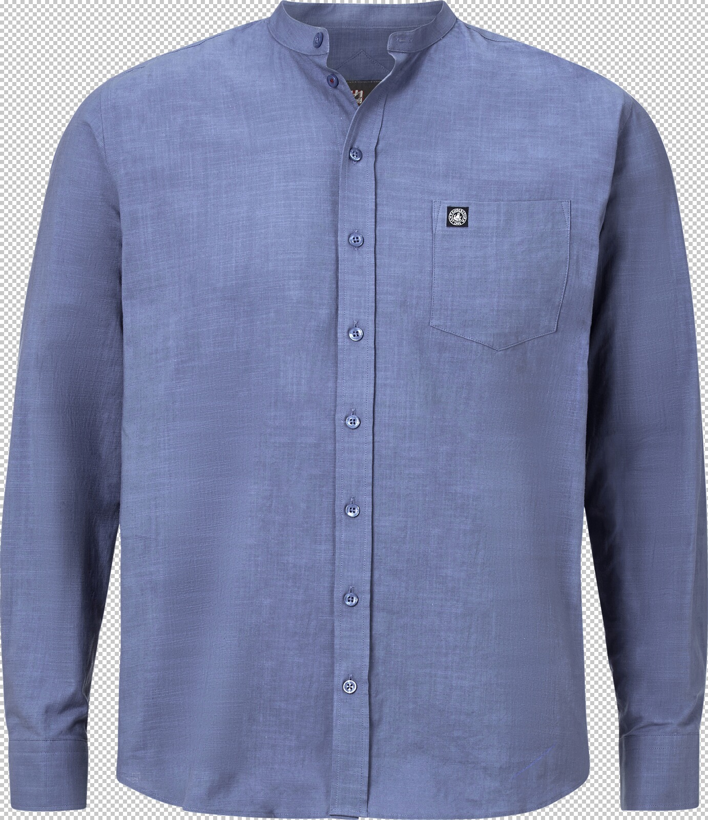 Jan Vanderstorm Stehkragenhemd KALLU blau